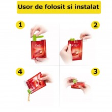 Organizator SIKS Pentru Plicuri De Condimente, 10 Cleme, Cu Suport Pentru Montare Pe Perete, Transparent/Verde