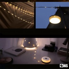 Ghirlanda Luminoasa Camping SIKS, Cu Lanterna Si Functie De Baterie Externa, 10 m, 8 moduri de iluminare, LED, Reincarcare Ti...