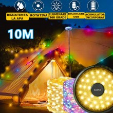 Ghirlanda Luminoasa Extensibila/Retractabila Camping EDAR Cu Functie De Lanterna Si Baterie Externa, 10 m, 8 Moduri De Ilumin... Ghirlanda Luminoasa Extensibila/Retractabila Camping EDAR Cu Functie De Lanterna Si Baterie Externa, 10 m, 8 Moduri De Ilumin...