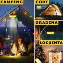 Ghirlanda Luminoasa Extensibila/Retractabila Camping EDAR Cu Functie De Lanterna Si Baterie Externa, 10 m, 8 Moduri De Ilumin... Ghirlanda Luminoasa Extensibila/Retractabila Camping EDAR Cu Functie De Lanterna Si Baterie Externa, 10 m, 8 Moduri De Ilumin...