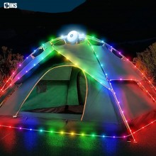 Ghirlanda Luminoasa Camping SIKS, Cu Lanterna Si Functie De Baterie Externa, 20 m, 5 moduri de iluminare, LED, Reincarcare Ti...