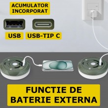 Ghirlanda Luminoasa Camping SIKS, Cu Lanterna Si Functie De Baterie Externa, 20 m, 5 moduri de iluminare, LED, Reincarcare Ti... Ghirlanda Luminoasa Camping SIKS, Cu Lanterna Si Functie De Baterie Externa, 20 m, 5 moduri de iluminare, LED, Reincarcare Ti...