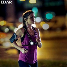 Lanterna LED EDAR Pentru Alergare, Cu Benzi Elasticce, 1800 mAh, LED, 180 Lumeni, 2 Moduri Iluminare, USB Inclus, Negru