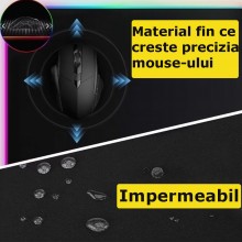 Mousepad SIKS Gaming Profesional Cu LED RGB, 13 Moduri De Iluminare, 80x30 cm, Antiderapant, Impermeabil, Buton Pentru Schimb... Mousepad SIKS Gaming Profesional Cu LED RGB, 13 Moduri De Iluminare, 80x30 cm, Antiderapant, Impermeabil, Buton Pentru Schimb...