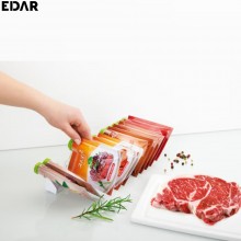 Organizator EDAR Plicuri De Condimente, Cu 10 Cleme, Suport Pentru Montare Pe Perete Inclus, Capace Cu Orificii, Transparent