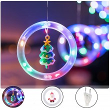 Instalatie De Craciun SIKS, Tip Perdea De Lumini 10 Inele Luminoase, Cu Diferite Figurine Pentru Craciun, 8 Moduri De Ilumina...