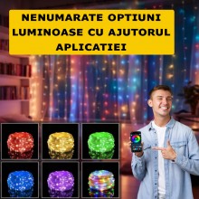 Instalatie De Craciun Smart RGB Wi-Fi SIKS, Pentru Brad, Fir de 10 Metri Cu Conectare Bluetooth, 110 Led, Aplicatie Mobil, Co... Instalatie De Craciun Smart RGB Wi-Fi SIKS, Pentru Brad, Fir de 10 Metri Cu Conectare Bluetooth, 110 Led, Aplicatie Mobil, Co...