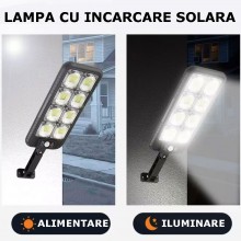 Lampa Solara De Exterior SIKS, Cu Panou Solar, Pentru Gradina, Alee, Intrare Casa, 200 Leduri, Lumina Neutra, Control Din Tel... Lampa Solara De Exterior SIKS, Cu Panou Solar, Pentru Gradina, Alee, Intrare Casa, 200 Leduri, Lumina Neutra, Control Din Tel...