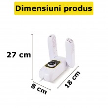 Uscator SIKS Inteligent Pentru Incaltaminte, Electric, Termostat Inteligent, Pliabil, Telescopic, Aer cald 360°, Oprire autom...