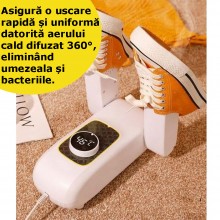 Uscator Inteligent EDAR Pentru Incaltaminte, Termostat, Pliabil, Aer Cald 360°, Oprire automata, Multifunctional, Uscare Rapi...
