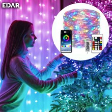 Instalatie De Craciun Inteligenta De Interior EDAR, Aplicatie Telefon Si Telecomanda, Conectare USB, Pentru Brad, Conexiune B...