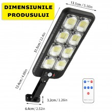 Lampa Solara EDAR Pentru Gradina, Terasa, Casa, Panou Solar, Acumulator Incorporat, 3 Moduri De Lumina, Senzor De Miscare Si ...