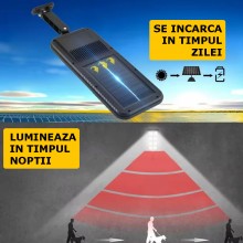 Lampa Solara EDAR Pentru Gradina, Terasa, Casa, Panou Solar, Acumulator Incorporat, 3 Moduri De Lumina, Senzor De Miscare Si ...