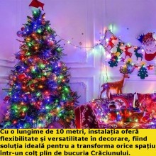 Instalatie EDAR de Craciun Muzicala, Fir Verde, Tip Sir, 100 LED, Lungime 10m, Interior/Exterior, Interconectabila, Alimentar... Instalatie EDAR de Craciun Muzicala, Fir Verde, Tip Sir, 100 LED, Lungime 10m, Interior/Exterior, Interconectabila, Alimentar...