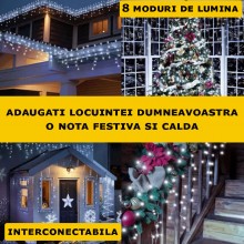 Instalatie De Craciun EDAR Model Turturi, 25 m, 500 Led-uri, Cu 8 jocuri de lumini, Franjuri, Pentru Exterior/Interior, Inter... Instalatie De Craciun EDAR Model Turturi, 25 m, 500 Led-uri, Cu 8 jocuri de lumini, Franjuri, Pentru Exterior/Interior, Inter...