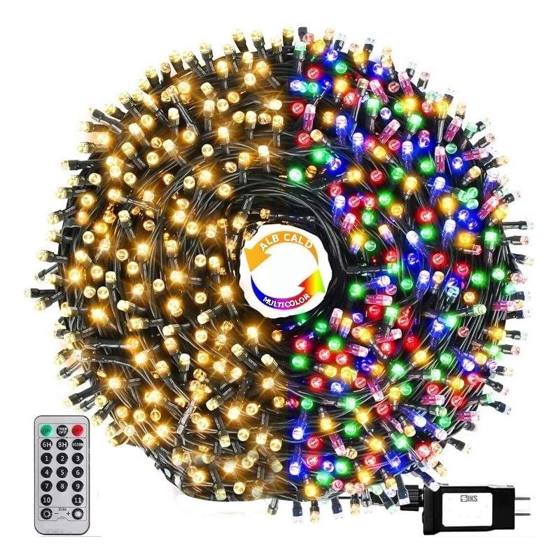 Instalatie Luminoasa De Craciun Liniara 2 in 1 SIKS Alb Cald Si Multicolora, 30 Metri, 150 Led-uri, Pentru Interior Si Exteri... Instalatie Luminoasa De Craciun Liniara 2 in 1 SIKS Alb Cald Si Multicolora, 30 Metri, 150 Led-uri, Pentru Interior Si Exteri...