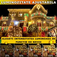 Instalatie Luminoasa De Craciun Liniara 2 in 1 SIKS Alb Cald Si Multicolora, 30 Metri, 150 Led-uri, Pentru Interior Si Exteri... Instalatie Luminoasa De Craciun Liniara 2 in 1 SIKS Alb Cald Si Multicolora, 30 Metri, 150 Led-uri, Pentru Interior Si Exteri...