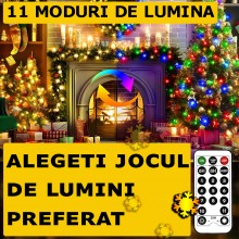 Instalatie Luminoasa De Craciun Liniara 2 in 1 SIKS Alb Cald Si Multicolora, 30 Metri, 150 Led-uri, Pentru Interior Si Exteri... Instalatie Luminoasa De Craciun Liniara 2 in 1 SIKS Alb Cald Si Multicolora, 30 Metri, 150 Led-uri, Pentru Interior Si Exteri...