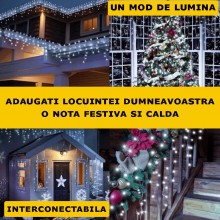 Instalatie De Craciun Perdea Pentru Exterior/Interior Tip Franjuri EDAR, 25m, 500 Leduri, Fir Alb, Flash, Interconectabila, U... Instalatie De Craciun Perdea Pentru Exterior/Interior Tip Franjuri EDAR, 25m, 500 Leduri, Fir Alb, Flash, Interconectabila, U...