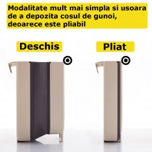 Cos EDAR De Gunoi Suspendat, Pliabil, Material Plastic/Silicon, Pentru Usa, Dulap, Diametru 28 x 24.5 cm, Maro/Negru