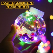 Instalatie Luminoasa Perdea De Craciun EDAR, Globuri Cu Decor De Iarna, 8 Moduri De Lumina, Interconectabila, Lungime 3 Metri...