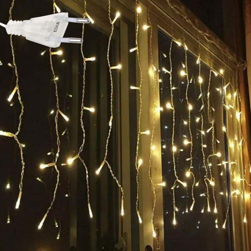Perdea cu Lumini de Craciun EDAR, Lungime 8 m x Inaltime 50 cm, Alb Cald, Fir Alb, 8 Moduri de Iluminare, Interconectabila, c... Perdea cu Lumini de Craciun EDAR, Lungime 8 m x Inaltime 50 cm, Alb Cald, Fir Alb, 8 Moduri de Iluminare, Interconectabila, c...