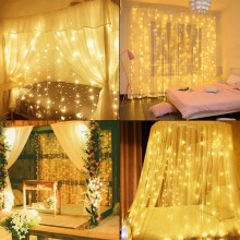 Perdea cu Lumini de Craciun EDAR, Lungime 8 m x Inaltime 50 cm, Alb Cald, Fir Alb, 8 Moduri de Iluminare, Interconectabila, c... Perdea cu Lumini de Craciun EDAR, Lungime 8 m x Inaltime 50 cm, Alb Cald, Fir Alb, 8 Moduri de Iluminare, Interconectabila, c...
