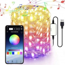 Instalatie De Craciun Smart EDAR, Multicolora, Control Din Aplicatie Telefon, Reglare Luminozitate, Mod De Lumina, Culoare, A...