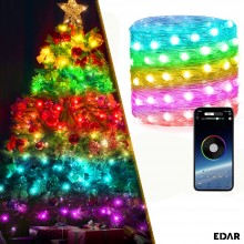 Instalatie De Craciun Smart EDAR, Multicolora, Control Din Aplicatie Telefon, Reglare Luminozitate, Mod De Lumina, Culoare, A...
