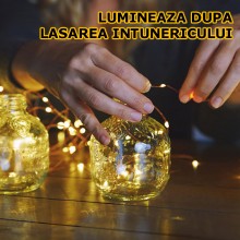 Instalatie De Craciun Cu Incarcare Solara EDAR, Fir Flexibil Din Cupru, Telecomanda, Pentru Exterior Sau Interior, Panou Sola...