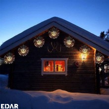 Instalatie De Craciun EDAR 5 Tip Focuri De Artificii Decorative, Interconectabila, 300 Led, 8 Moduri De Iluminare, Lungime 4m...