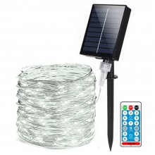Instalatie De Craciun Cu Incarcare Solara EDAR, Fir Flexibil Din Cupru, Telecomanda, Pentru Exterior Sau Interior, Panou Sola...