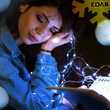Instalatie De Craciun Cu Incarcare Solara EDAR, Fir Flexibil Din Cupru, Telecomanda, Pentru Exterior Sau Interior, Panou Sola...