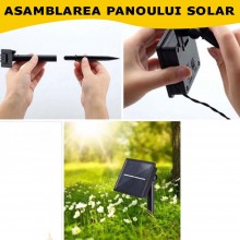 Instalatie De Craciun Cu Incarcare Solara EDAR, Fir Flexibil Din Cupru, Telecomanda, Pentru Exterior Sau Interior, Panou Sola...