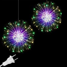 Instalatie De Craciun EDAR 5 Tip Focuri De Artificii Decorative, Interconectabila, 300 Led, 8 Moduri De Iluminare, Lungime 4m...