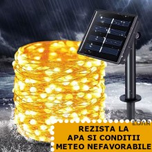 Instalatie De Craciun EDAR Cu Incarcare Solara, Tip Ghirlanda Luminoasa, Panou Solar Cu Tarus, Pentru Exterior Sau Interior, ...