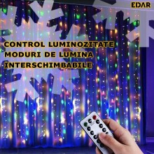 Instalatie de Craciun Tip Perdea/Ploaie De Lumini EDAR, Pentru Interior, Port USB, Telecomanda, 8 Moduri De Lumina, Reglare N... Instalatie de Craciun Tip Perdea/Ploaie De Lumini EDAR, Pentru Interior, Port USB, Telecomanda, 8 Moduri De Lumina, Reglare N...