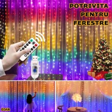 Instalatie de Craciun Tip Perdea/Ploaie De Lumini EDAR, Pentru Interior, Port USB, Telecomanda, 8 Moduri De Lumina, Reglare N... Instalatie de Craciun Tip Perdea/Ploaie De Lumini EDAR, Pentru Interior, Port USB, Telecomanda, 8 Moduri De Lumina, Reglare N...