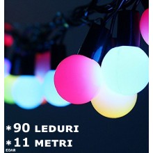 Instalatie De Craciun EDAR Tip Globuri Colorate, Sir Lumini Cu Fir Negru, Licareste, Alimentare Priza, 90 Leduri, Lungime 11 ... Instalatie De Craciun EDAR Tip Globuri Colorate, Sir Lumini Cu Fir Negru, Licareste, Alimentare Priza, 90 Leduri, Lungime 11 ...