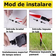 Set 5 x Acadele Luminoase SIKS Cu Capat Stil Brad, De Craciun Pentru Exterior, Incarcare Solara, Dimensiune 44 cm, Alb Cald