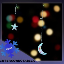 Instalatie Craciun EDAR Tip Perdea Luminoasa Cu Stele, Luna, Brad Fulg De Nea, Stele Cazatoare, "Merry Chrismas", Lungime 3M,... Instalatie Craciun EDAR Tip Perdea Luminoasa Cu Stele, Luna, Brad Fulg De Nea, Stele Cazatoare, "Merry Chrismas", Lungime 3M,...