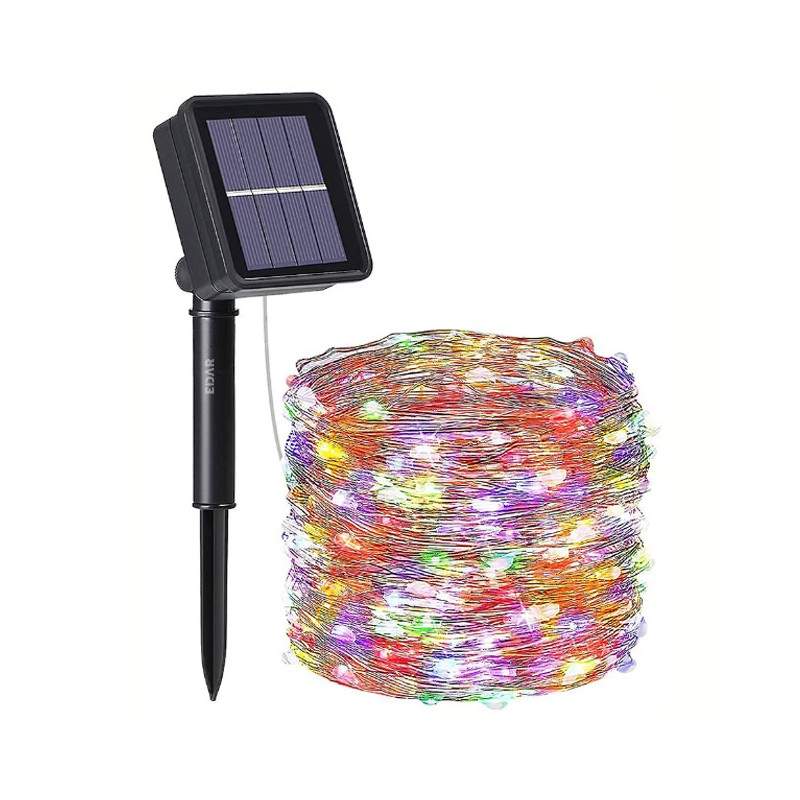 Ghirlanda LED Cu Incarcare Solara EDAR, Flexibila, Panou Solar Cu Fixare In Pamant, 8 Moduri De Lumina, 12 Metri, 100 Leduri,... Ghirlanda LED Cu Incarcare Solara EDAR, Flexibila, Panou Solar Cu Fixare In Pamant, 8 Moduri De Lumina, 12 Metri, 100 Leduri,...