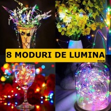 Ghirlanda LED Cu Incarcare Solara EDAR, Flexibila, Panou Solar Cu Fixare In Pamant, 8 Moduri De Lumina, 12 Metri, 100 Leduri,... Ghirlanda LED Cu Incarcare Solara EDAR, Flexibila, Panou Solar Cu Fixare In Pamant, 8 Moduri De Lumina, 12 Metri, 100 Leduri,...