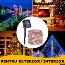 Ghirlanda LED Cu Incarcare Solara EDAR, Flexibila, Panou Solar Cu Fixare In Pamant, 8 Moduri De Lumina, 12 Metri, 100 Leduri,... Ghirlanda LED Cu Incarcare Solara EDAR, Flexibila, Panou Solar Cu Fixare In Pamant, 8 Moduri De Lumina, 12 Metri, 100 Leduri,...