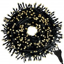 Instalatie De Craciun Liniara EDAR, Sirag Luminos Cu 8 Moduri De Lumina, Alimentare Prin Priza, Fir Negru, 8 m, 100 LED-uri, ...
