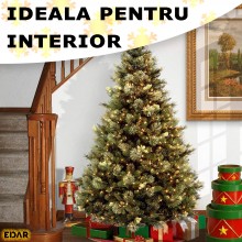 Instalatie De Craciun Liniara EDAR, Sirag Luminos Cu 8 Moduri De Lumina, Alimentare Prin Priza, Fir Negru, 8 m, 100 LED-uri, ... Instalatie De Craciun Liniara EDAR, Sirag Luminos Cu 8 Moduri De Lumina, Alimentare Prin Priza, Fir Negru, 8 m, 100 LED-uri, ...