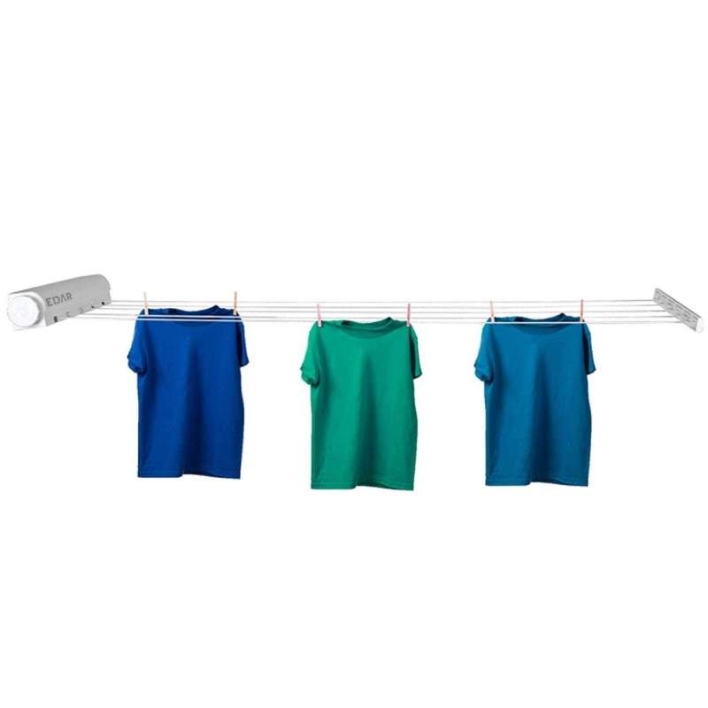 Uscator De Rufe Extensibil EDAR Cu 5 Sfori Si 6 Carlige, Montare Pe Perete, Lungime Maxima 3,75 m, Alb Uscator De Rufe Extensibil EDAR Cu 5 Sfori Si 6 Carlige, Montare Pe Perete, Lungime Maxima 3,75 m, Alb