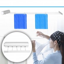 Uscator De Rufe Extensibil EDAR Cu 5 Sfori Si 6 Carlige, Montare Pe Perete, Lungime Maxima 3,75 m, Alb