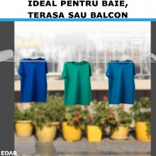 Uscator De Rufe Extensibil EDAR Cu 5 Sfori Si 6 Carlige, Montare Pe Perete, Lungime Maxima 3,75 m, Alb Uscator De Rufe Extensibil EDAR Cu 5 Sfori Si 6 Carlige, Montare Pe Perete, Lungime Maxima 3,75 m, Alb