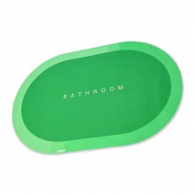 Covoras De Baie EDAR, Cu Mesaj Bathroom, Absorbant, Antiderapant, Material Moale, Curatoare Usoara, 57 x 38 cm, Verde Aprins